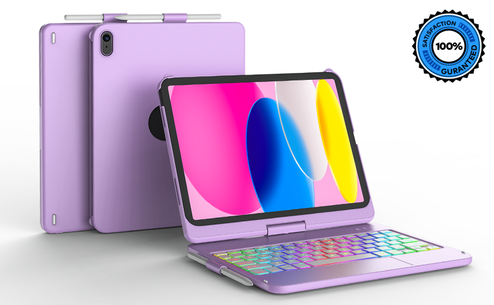 HOTLIFE iPad 10th Generation Case with Keyboard，Touchpad