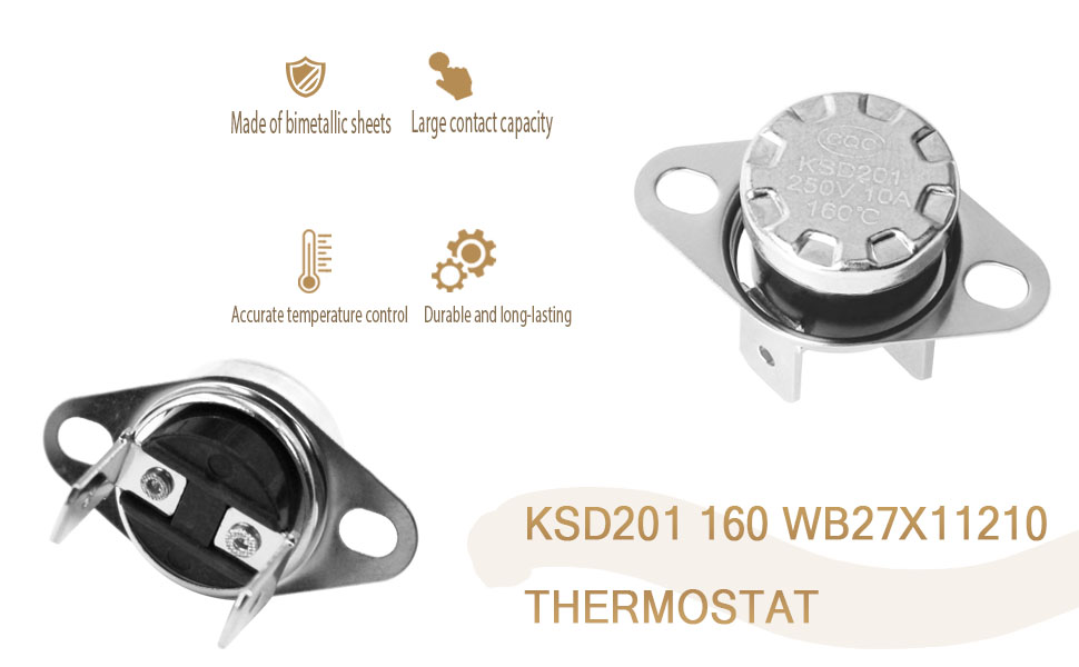 Amazon.com: HOLEPU KSD201 160-0 WB27X11210 Microwave Thermostat Thermal ...