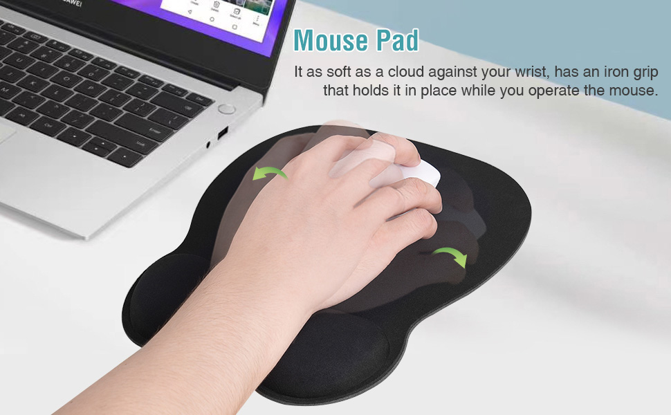EooCoo Ergonomic Mouse Pad with Wrist Support, NonSlip
