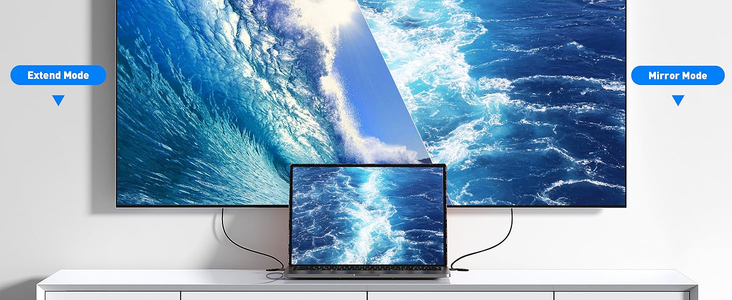 mirror mode extend laptop hdmi to type c 4k 60hz laptop adapter cable amazon wire adapter office use
