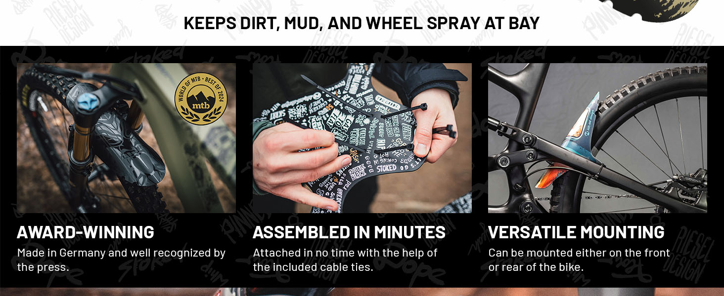 Front or rear mudguard KOL:OSS, provides protection from dust, mud, and splashes.