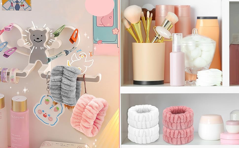 Women's Wrist Towels for Washing Face, Microfiber Wrist Spa Wash Towel Band, Face Washing