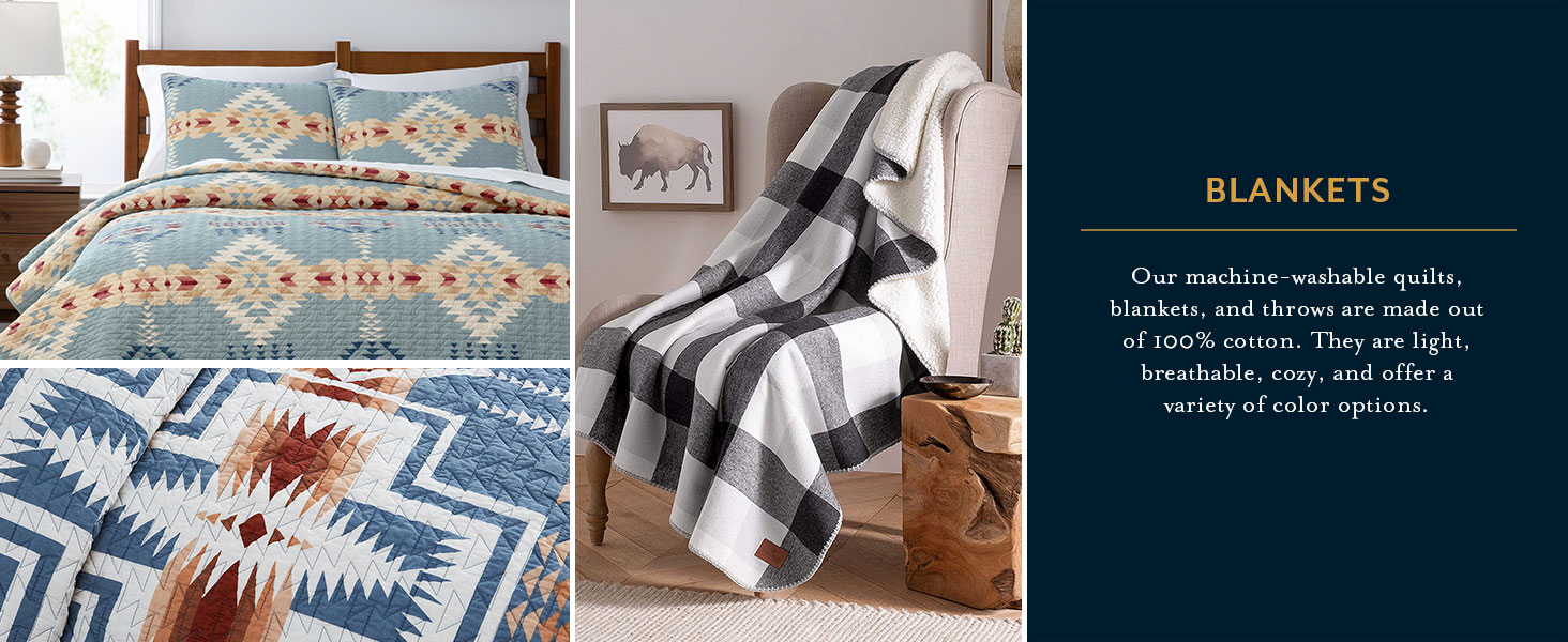 Pendleton Lace River Pieced Quilt Set Rustic Home Bedding Quilt Cover and