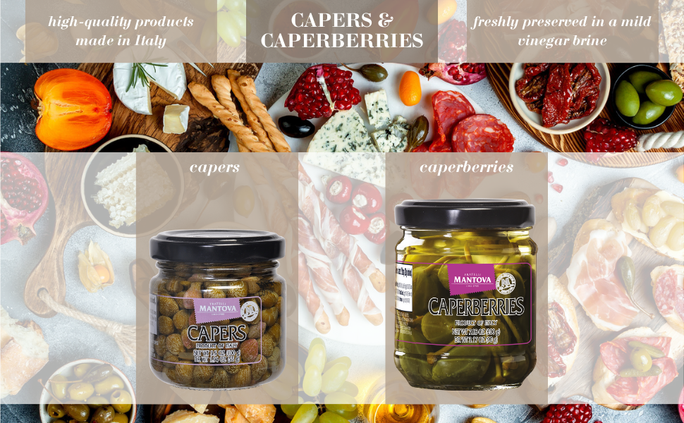 Mantova Capers in a Mild Vinegar Brine, 3.5 oz. (Pack of 3