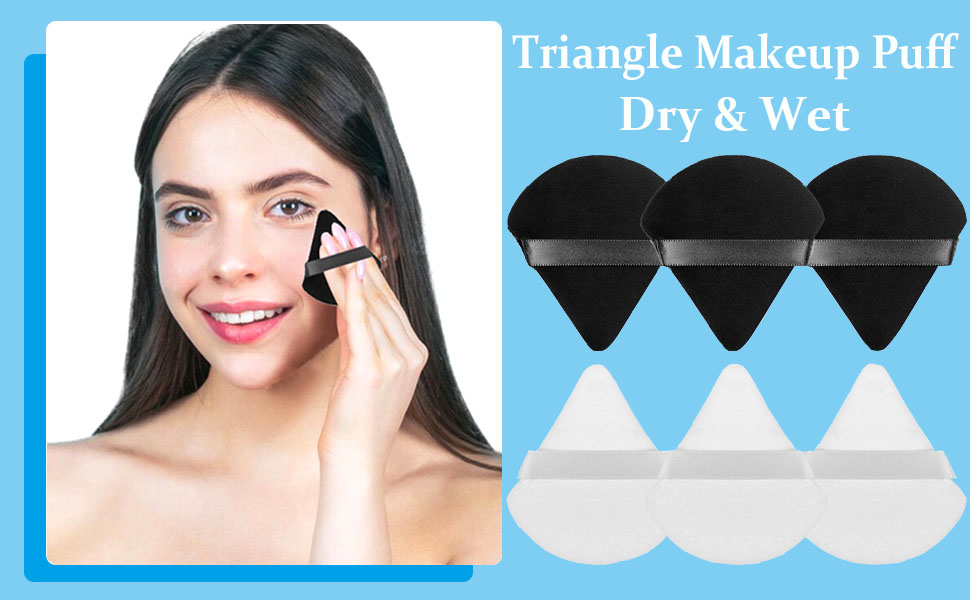 6 Pieces Triangle Makeup Puff Face Velour Soft Powder Puff