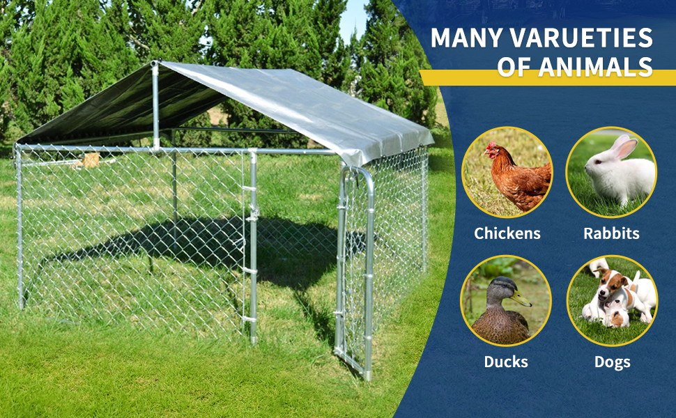 Large Dog Kennel 7.54'L X 7.54'W X 5.74'H, Heavy Duty