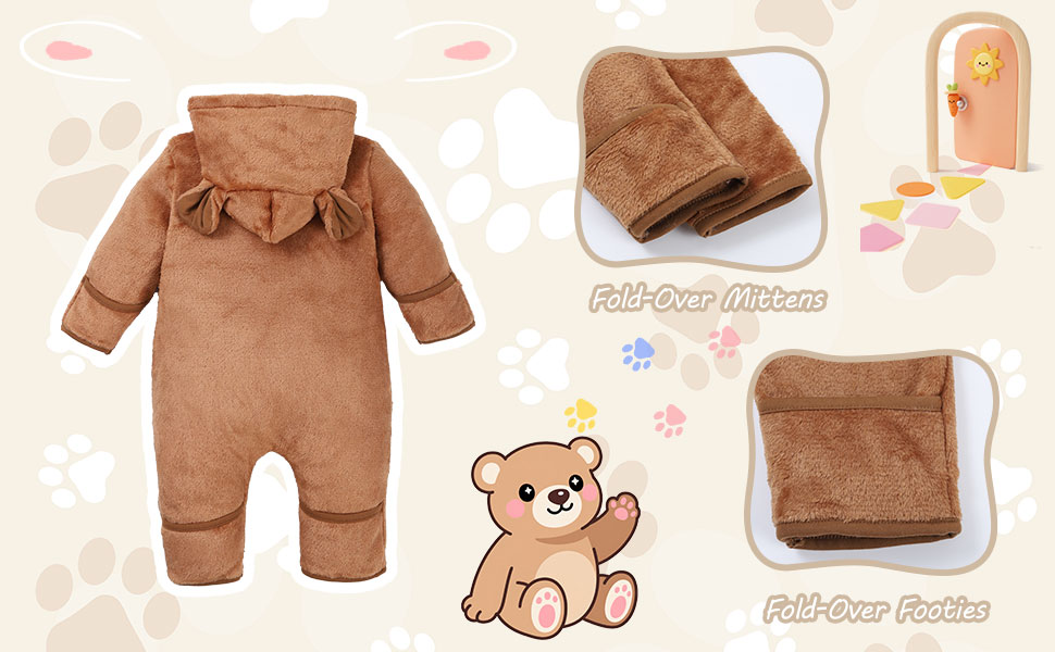 teddy bear onesie baby