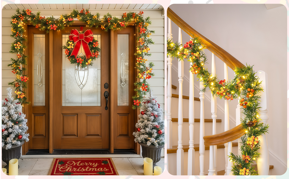 Christmas garland with lights