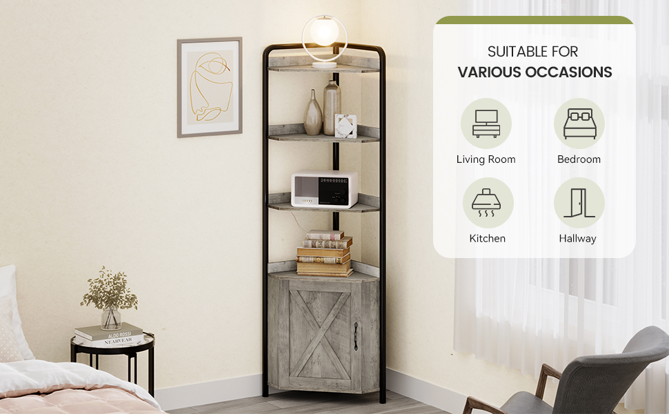 IDEALHOUSE Corner Shelf 70.9 Inch Tall Corner