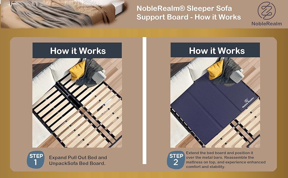 NobleRealm® Foldable Box Spring Bunkie Board Sleeper
