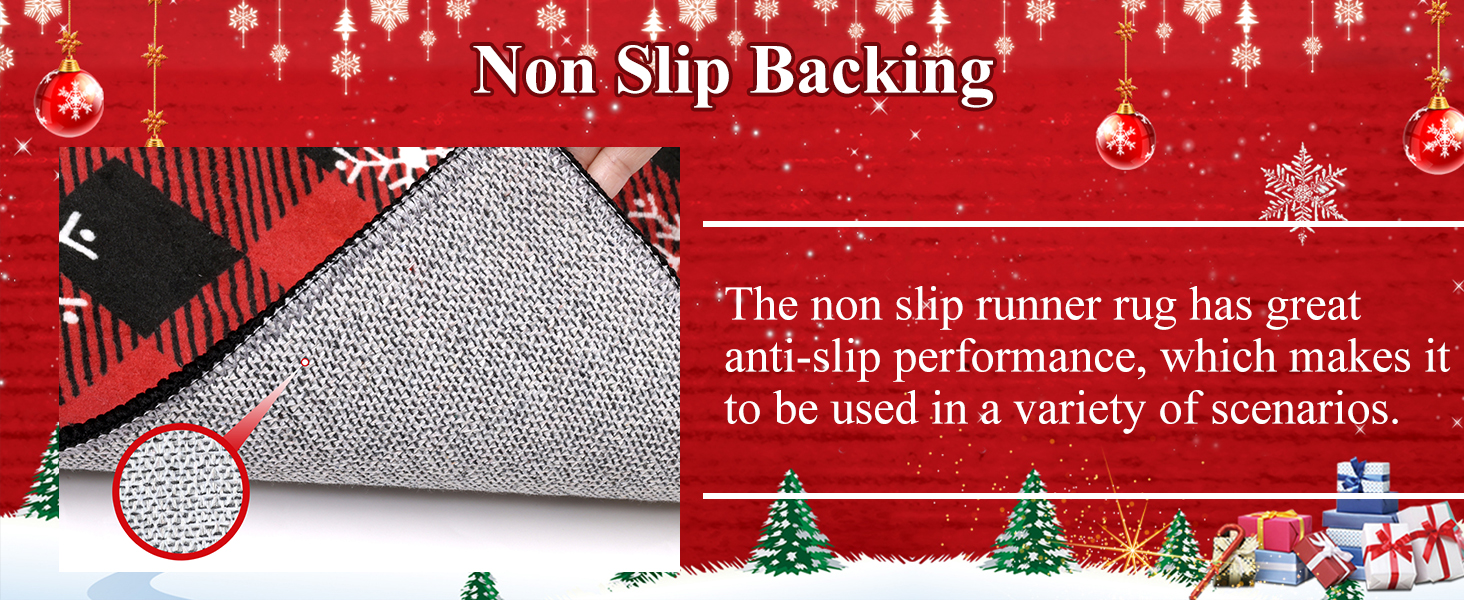 Vaukki Christmas Kitchen Rug Sets 3 Pieces, XMas Washable Kitchen Mats for Floor, Non Slip