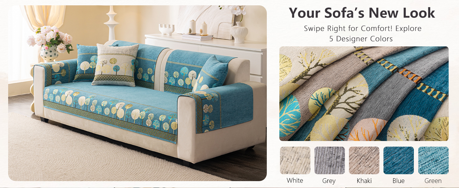 chenille couch cover green