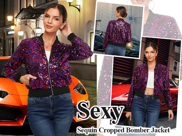 Amazon.com: Yutuwomsfushi Women's Sequin Jacket Sparkly
