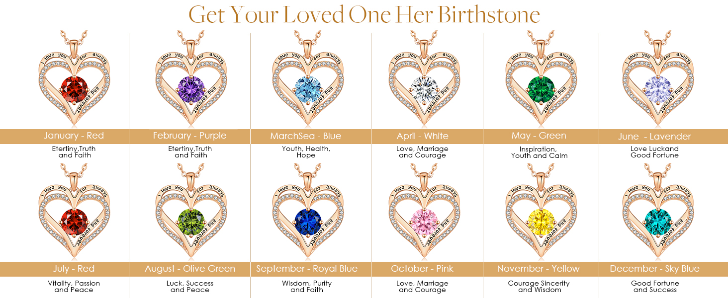 forever love heart necklaces for women