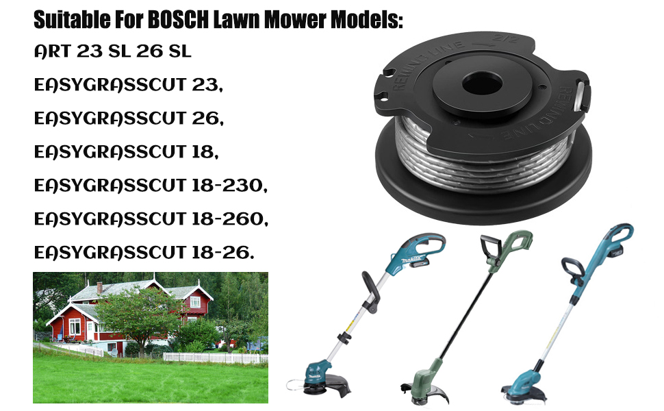 Foreverup Strimmer Wire for Bosch, 4pcs Replacement Spool Line Autofeed