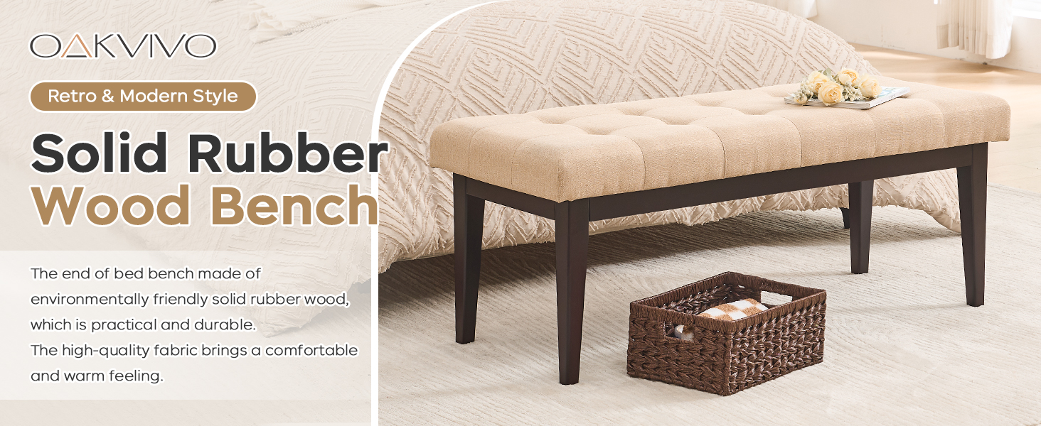 47.2" Button-Tufted Entryway Bench, Upholstered Faux Leather Ottoman Bedroom Bench End