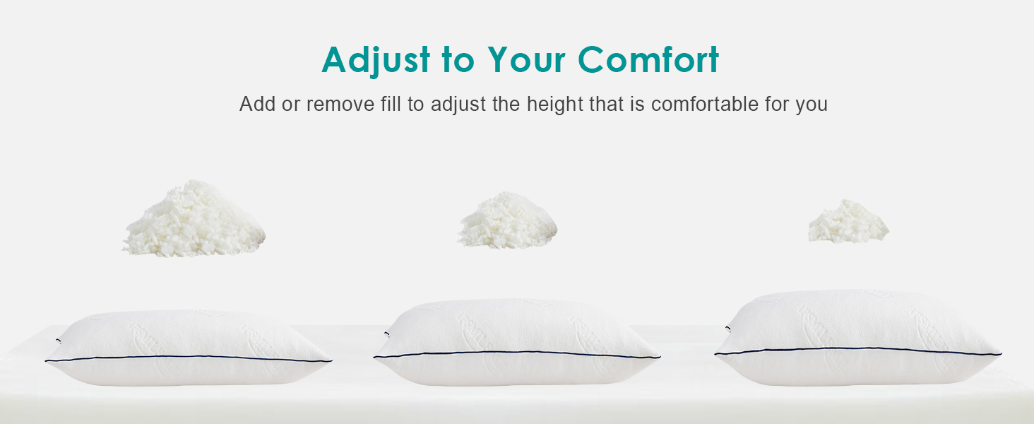 APSMILE Adjustable Shredded Memory Foam Pillows, Luxury