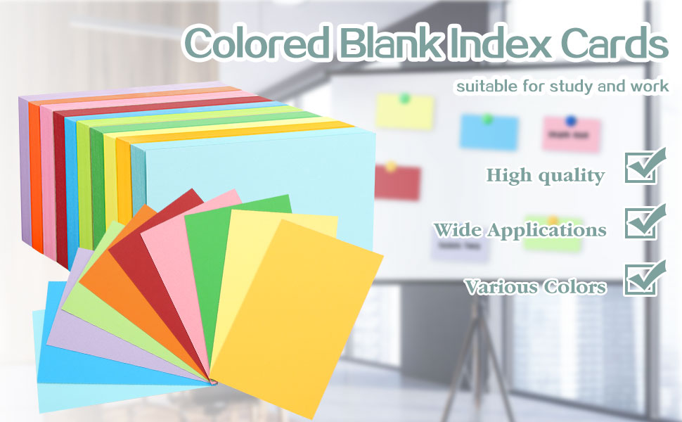 600 Pieces Colored Index Cards, 3 x 5 Inch Blank Index