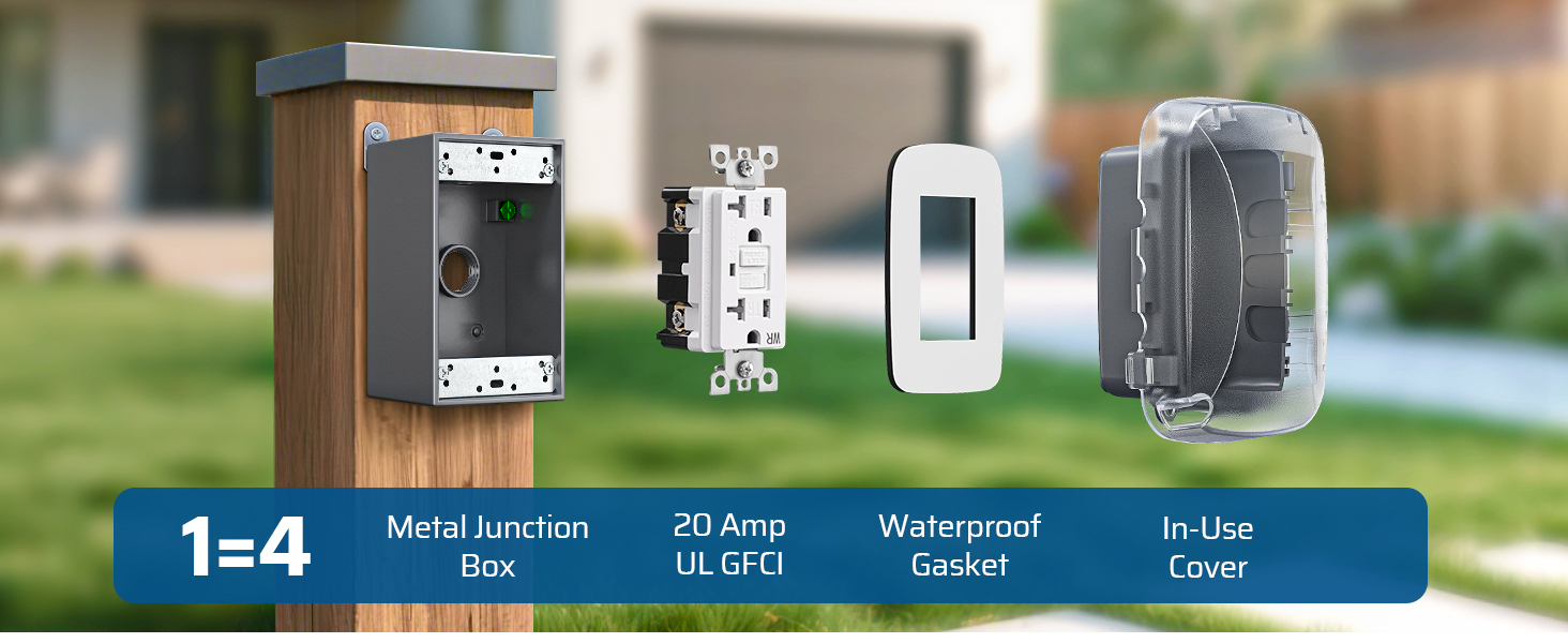 Heavy Duty GFCI Outlet Kit with Self Test