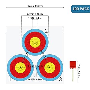 三靶心打靶纸尺寸小图