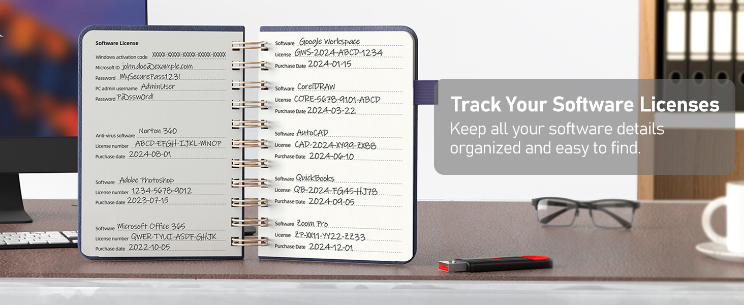 Amazon.com : WEMATE Password Book with Alphabetical Tabs, Spiral ...