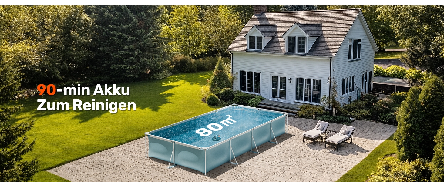 Gosvor Akku Poolsauger 90 Min Reinigungszeit, Einfach Bedienen, Selbstparkfunktion, Ideal für 80 ㎡ Oberirdische Pools | 1e9ce17a 5918 4f94 Af51 F2b9b5a911ce. CR0,0,1464,600 PT0 SX1464 V1