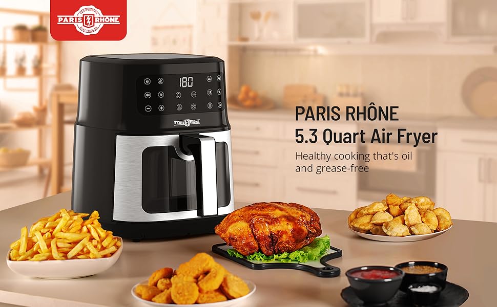 Air Fryer, PARIS RHÔNE Air Fryers with Rapid Air Circulation, 1200W