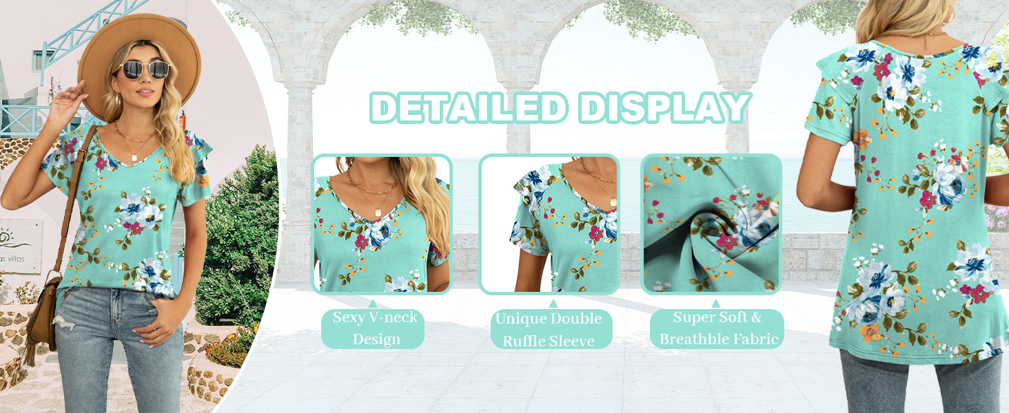 ruffle sleeve tops for women