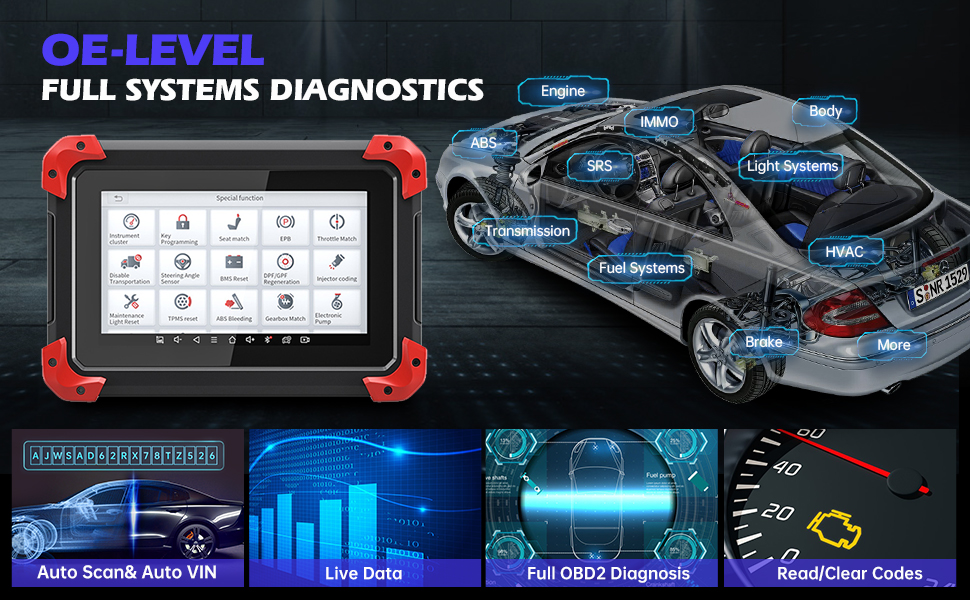XTOOL D7 Automotive Diagnostic Scan Tool with 3Year Updates, Bi
