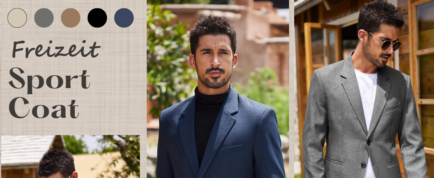 Coofadny Herren-Sportjacke, Business-Anzugjacke