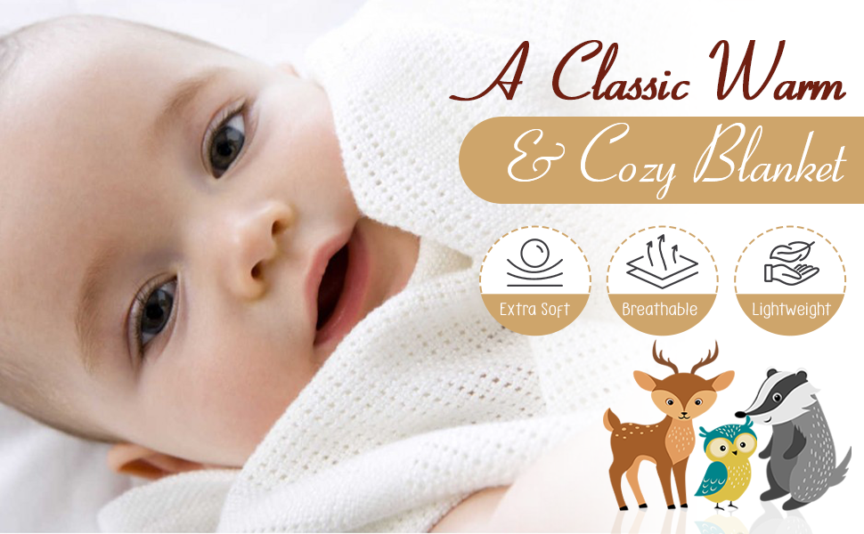 Noble & Brite Cotton Cellular Baby Blankets Twin Pack, Cellular Blanket