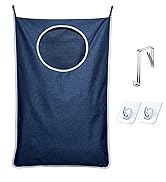 KEEPJOY XL Blue Door Hanging Laundry Hamper,XL Hanging Hamper Bag with Large opening and 2 Stron...