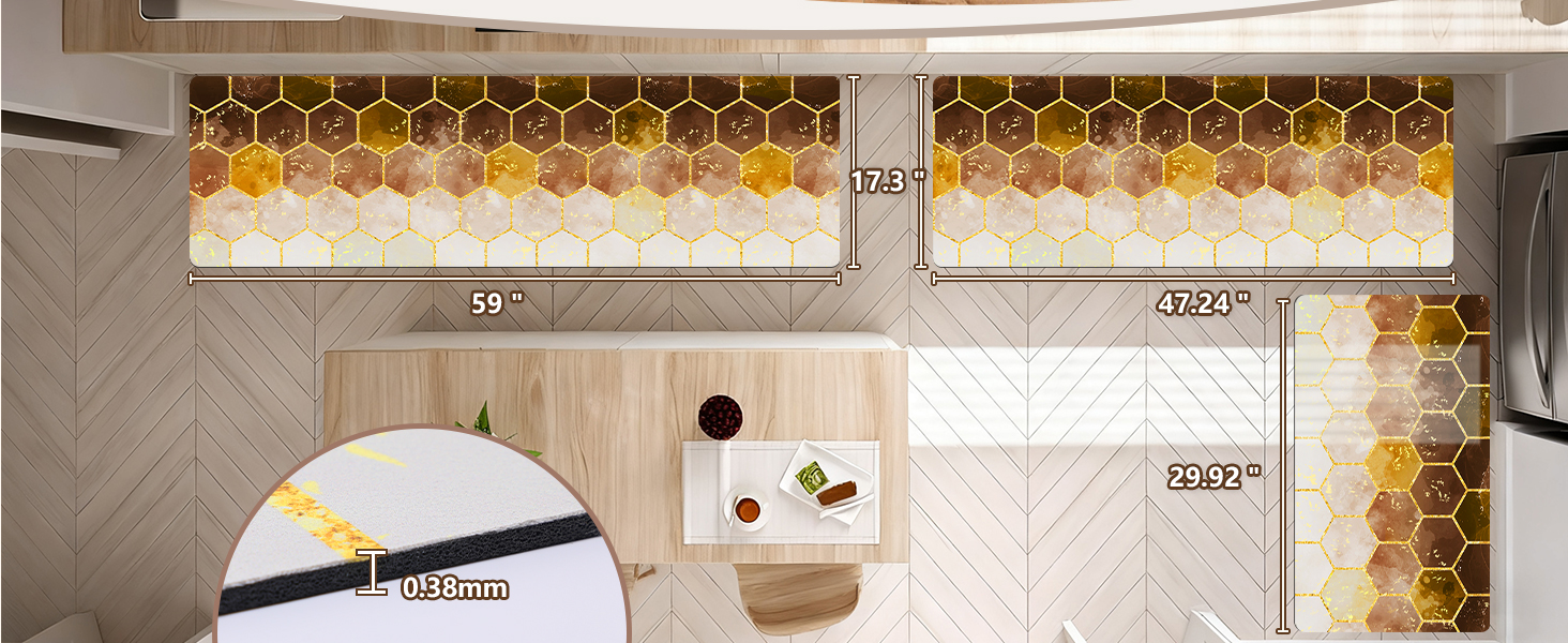 Kitchen Runner Rugs of 3