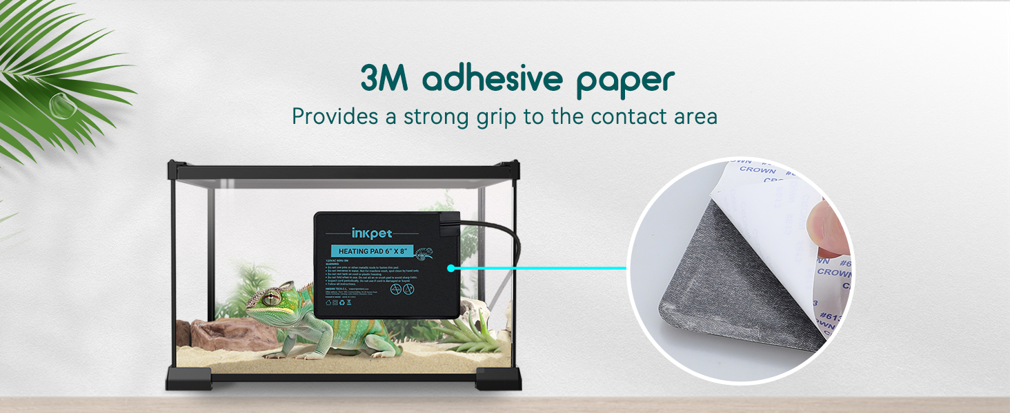 INKPET Reptile Heating Pad 6" X 8" with Digital Thermostat Combo Under Tank