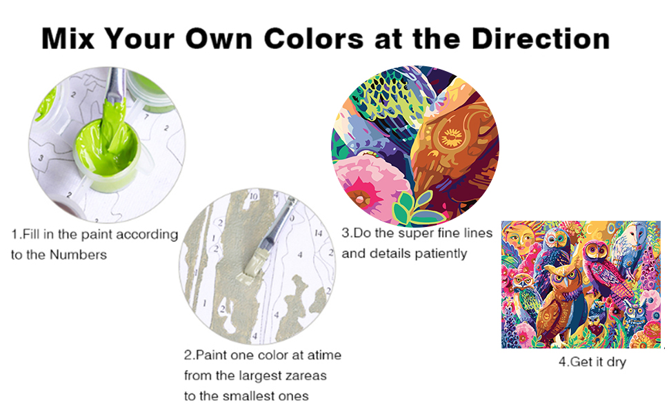 LWZAYS Paint by Numbers for Adults, DIY Owls Adult Paint by