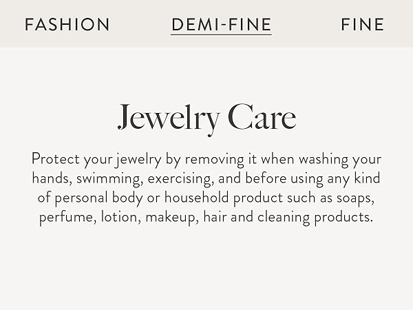 how to care for your demi fine jewelry