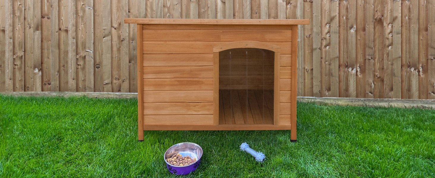 Wooden Dog Kennel Medium Pet House Shelter Animal Hut 70 H x 103 W x