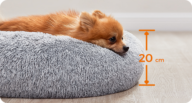 Feandrea PGW039G01 Fluffy Dog Bed, Cat Bed, Doughnut Cushion