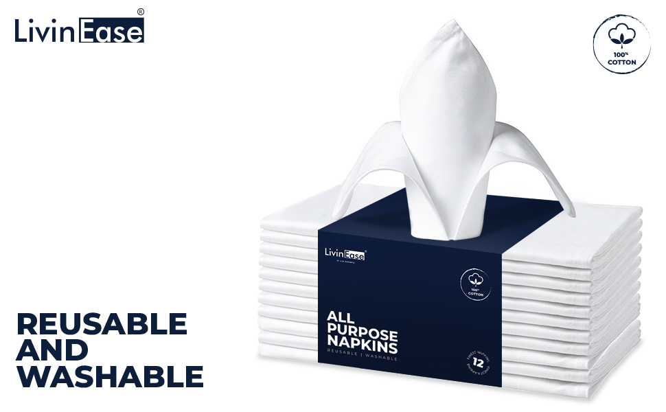 Organc Cotton Cloth Napkns Reusable Napkns Dnner Napkns Vntage