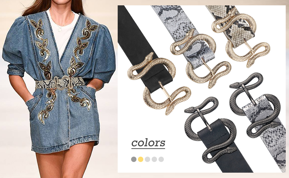 snake buckle belt for women