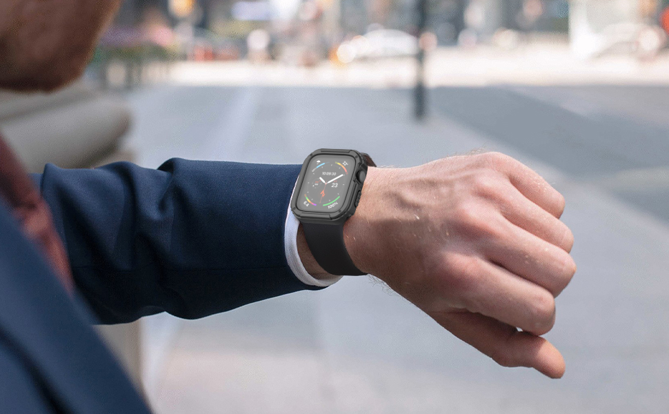 apple watch series 44mm 6 se 5 4 tempered glass screen protector case cover