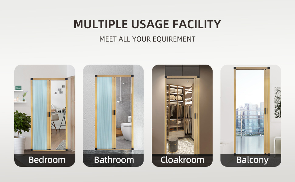 ROOMNEST NoDrilling Interior Accordion Door, Retractable Folding Door