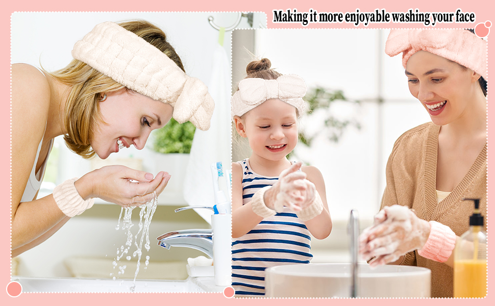 face wash headband and wristbands