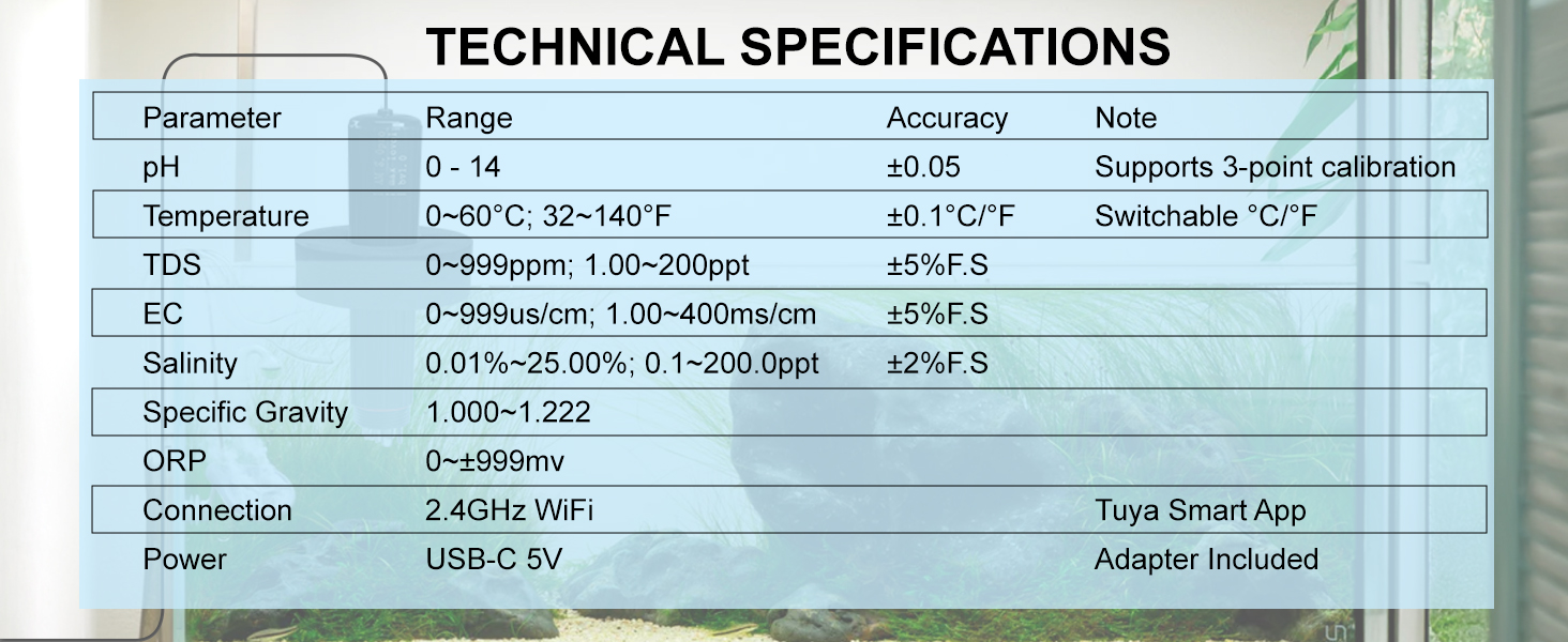 DP-527 Aquarium Water Quality Wifi Probe