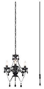black plug in chandelier