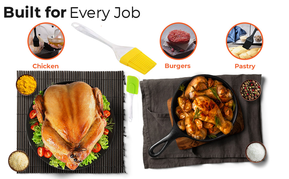 Stainless Steel Spatula and Pastry Brush, SPN-RECPP