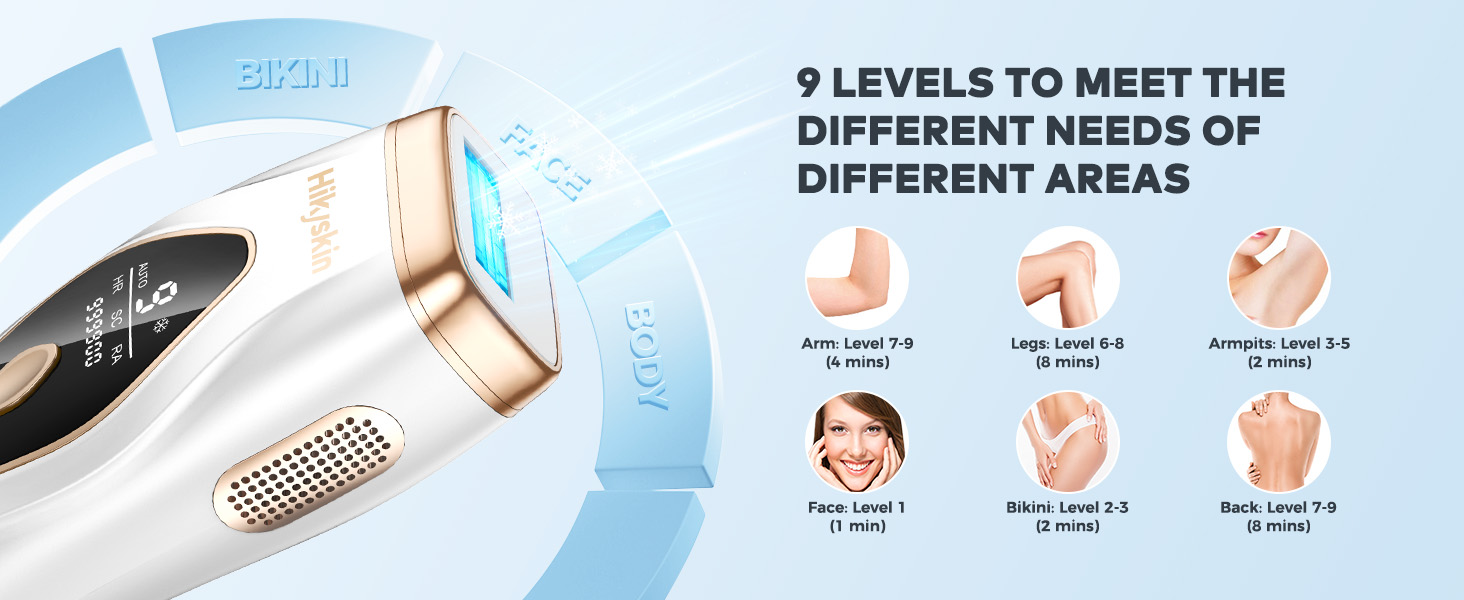 IPL hair removal-9 energy levels to cater for your different hair and skin needs