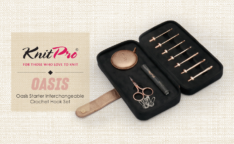 Amazon.com: KnitPro Oasis Starter Crochet Set - 1 Wooden Handle, 7