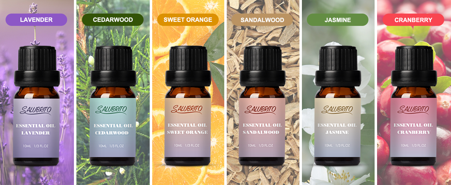 SALUBRITO 500ml Essential Oil Diffuser with Essential Oils Set, Metal