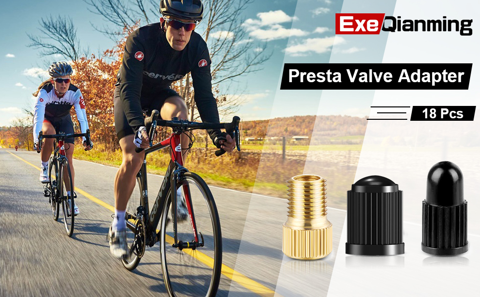 Presta Valve Adapter, Tire Valve Caps, 6 Pcs Presta Valve, for Convert